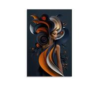 XMHMYHZJ Poster artistico da parete con una bella donna che indossa grandi capelli ricci, decorazione moderna da appendere, poster artistico da appendere, 60 x 90 cm
