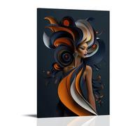 XMHMYHZJ Poster artistico da parete con una bella donna che indossa grandi capelli ricci, decorazione moderna da appendere, poster artistico da appendere, 40 x 60 cm