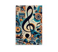 XMHMYHZJ Poster artistico da parete, decorazione moderna da appendere alla parete, con musica con acuti, un disco e molte canzoni suonate, 60 x 90 cm