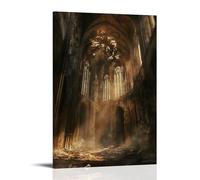 XMHMYHZJ Poster artistico da parete, decorazione moderna da appendere con un coro di voci invisibili riempie la cattedrale in rovina, ogni nota sospesa tra cenere e soggezione, 60 x 90 cm