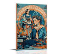 XMHMYHZJ Poster artistico da parete, decorazione moderna da appendere con una donna che mangia frutta con un cucchiaio, 50 x 75 cm