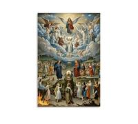 XMHMYHZJ Poster artistico da parete ispirato a Hieronymus Bosch, con scritta "The Last Judgment, Souls Rising And Falling, Apocalittica", 50 x 75 cm