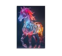 XMHMYHZJ Poster con animali, cavallo da guerra infuocato, decorazione artistica da parete, decorazione moderna, poster artistico da appendere, 50 x 75 cm