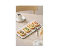 XMHMYHZJ Poster con cibo con cinque fette di pane e una piccola bevanda, decorazione artistica da parete, decorazione moderna da appendere, 50 x 75 cm