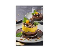 XMHMYHZJ Poster con cibo esposto su un piatto con un dessert diverso da parete, decorazione moderna da appendere, 20 x 30 cm
