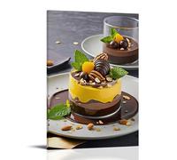 XMHMYHZJ Poster con cibo esposto su un piatto con un dessert diverso da parete, decorazione moderna da appendere, 20 x 30 cm