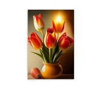 XMHMYHZJ Poster con fiori ancora esposti con natura morta illuminata dal sole, decorazione artistica da parete, decorazione moderna da appendere, 30 x 45 cm