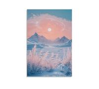 XMHMYHZJ Poster con paesaggi, cristalli di ghiaccio sulla tundra artica, decorazione moderna da appendere, 50 x 75 cm