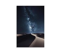 XMHMYHZJ Poster con paesaggio con stelle sul deserto e latte in lontananza, decorazione moderna da appendere, 50 x 75 cm