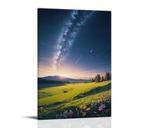 XMHMYHZJ Poster con paesaggio della luna piena, stella cadente dietro la parete, decorazione moderna da appendere, poster artistico da appendere, 40 x 60 cm