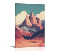 XMHMYHZJ Poster con paesaggio deserto, miraggio delle montagne, decorazione da parete, decorazione moderna da appendere, 50 x 75 cm