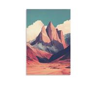 XMHMYHZJ Poster con paesaggio deserto, miraggio delle montagne, decorazione da parete, decorazione moderna da appendere, 50 x 75 cm