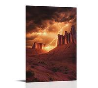 XMHMYHZJ Poster con paesaggio fulmine sopra il deserto Mesa, decorazione artistica da parete, decorazione moderna, poster artistico da appendere, 60 x 90 cm