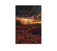 XMHMYHZJ Poster con paesaggio fulmine sopra il deserto Mesa, decorazione artistica da parete, decorazione moderna, poster artistico da appendere, 40 x 60 cm