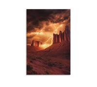XMHMYHZJ Poster con paesaggio fulmine sopra il deserto Mesa, decorazione artistica da parete, decorazione moderna, poster artistico da appendere, 50 x 75 cm