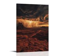 XMHMYHZJ Poster con paesaggio fulmine sopra il deserto Mesa, decorazione artistica da parete, decorazione moderna, poster artistico da appendere, 30 x 45 cm