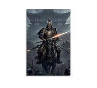 XMHMYHZJ Poster con samurai a cavallo che cavalca un samurai, decorazione moderna da appendere, 50 x 75 cm