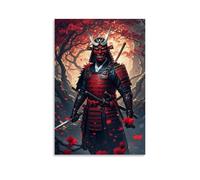 XMHMYHZJ Poster con samurai con uomo con spada in mezzo all'acero rosso, decorazione artistica da parete, decorazione moderna da appendere, 20 x 30 cm