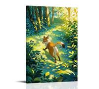 XMHMYHZJ Poster con stampa a tema animale, con volpe in salita, in una foresta, decorazione moderna da appendere, 20 x 30 cm
