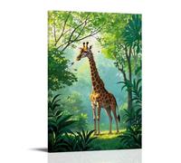 XMHMYHZJ Poster da appendere alla parete con giraffa in piedi sotto l'ombra, decorazione moderna da appendere, 60 x 90 cm