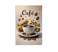XMHMYHZJ Poster da appendere alla parete, motivo: caffè con nuvola marrone dietro il caffè, decorazione moderna da appendere, 50 x 75 cm