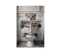 XMHMYHZJ Poster da parete con animale che mostra un cucciolo di tigre che legge il giornale, decorazione moderna da appendere, poster artistico da appendere, 60 x 90 cm