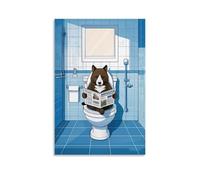 XMHMYHZJ Poster da parete con animali con orso che si prende una pausa in bagno che legge la carta, decorazione artistica da parete moderna, poster artistico da appendere, 20 x 30 cm
