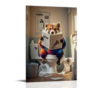 XMHMYHZJ Poster da parete con immagine di un cane peloso arancione che legge la carta, decorazione artistica da parete, poster artistico da appendere, 40 x 60 cm
