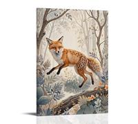 XMHMYHZJ Poster da parete con una grande volpe rossa che vola nell'aria sopra gli alberi, decorazione artistica da parete, poster artistico da appendere, 50 x 75 cm