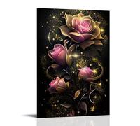 XMHMYHZJ Poster decorativo da parete con una bella rosa luminosa, decorazione artistica da parete, decorazione moderna, poster artistico da appendere, 50 x 75 cm
