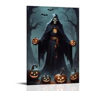 XMHMYHZJ Poster di Halloween con personaggio stregato vestito da cupo sacerdote, decorazione artistica da parete, decorazione moderna, poster artistico da appendere, 20 x 30 cm