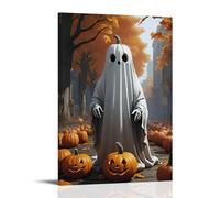 XMHMYHZJ Poster di Halloween di fantasma con volto luminoso sulla strada, decorazione artistica da parete, decorazione moderna, poster artistico da appendere, 60 x 90 cm