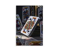 XMHMYHZJ Poster di poker con diverse carte sparse intorno a un orologio su larga scala, decorazione artistica da parete, decorazione moderna, poster artistico da appendere, 20 x 30 cm