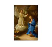 XMHMYHZJ Poster religioso dello Spirito Santo, un angelo che tiene un fiore, decorazione artistica da parete moderna, poster artistico da appendere, 40 x 60 cm