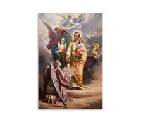 XMHMYHZJ Poster religioso di un angelo inginocchiato nel cielo sopra gli angeli, decorazione artistica da parete, decorazione moderna, poster artistico da appendere, 40 x 60 cm