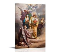 XMHMYHZJ Poster religioso di un angelo inginocchiato nel cielo sopra gli angeli, decorazione artistica da parete, decorazione moderna, poster artistico da appendere, 40 x 60 cm