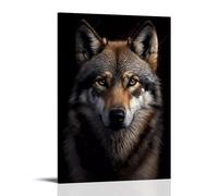 XMHMYHZJ Stampa su tela con lupo in stile moderno, decorazione per la casa, decorazione da parete, poster artistico da appendere, 50 x 75 cm