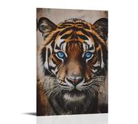 XMHMYHZJ Tela decorativa da parete con tigre dagli occhi azzurri, decorazione per la casa, decorazione artistica da parete, poster artistico da appendere, 50 x 75 cm