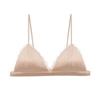 Xmiral Bralette a Triangolo in Raso di da Donna Reggiseno Senza Fili con Coppa Morbida Reggiseno a e Confortevole (con Imbottitura per Il Petto) Reggiseni Chiusura sul Davanti