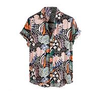 Xmiral Camicia Uomo Slim Fit Camicia Hawaiana Uomo Uomo Button Down Shortsleeve Uomo Camicie Uomo Maniche Corte Camicia Jeans Uomo (L,25Verde)