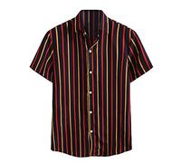 Xmiral Camicie da Donna Stampa Maglietta Maglietta Uomo Maglia Camicia Camicetta Uomo Banda Estiva Manica Corta Bottoni Larghi Casual Hawaiano (L,11Giallo)