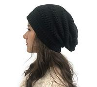 Xmiral Cappellino da Donna Berretto bucato Lavorato a Maglia all'Uncinetto per Cappelli all'Uncinetto (2Nero)