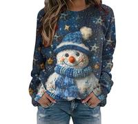 Xmiral Felpa Pullover Camicetta Donna Natale Casual Manica Lunga O-Collo