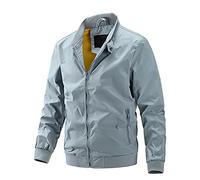 Xmiral Giubbotto Manica Lunga Biker Casuale Uomo Giacca da uomo casual autunno inverno da indossare su entrambi i lati tasche cappotti camicetta (L,5blu)