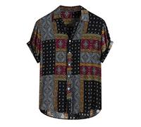 Xmiral Hawaiian Camicia per Uomo Casual Button Down Shortsleeve