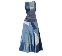 Xmiral Jeans Donna Vestiti Abiti Lunghi Vestiti Originali Abito Foto Maternity (M,2-Blu)