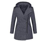 Xmiral Maglione Cotone Donna Maglioni Donna Invernali Hoodie Cappuccio Hooded Sweat Sportiva Camicetta Maglie a Manica Lunga Poncho Impermeabile Poncho Coprispalle (S,Grigio)