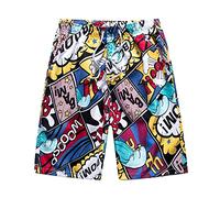 Xmiral Pantaloncini Uomo Costume da Bagno Mare Piscina Sport Slip Tronchi di Nuoto Calzoncini Traspiranti Comodi Stampa Floreale Casual Personalizzata Dipinta (4XL,1Rosso)