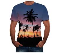 Xmiral T Shirt Uomo Vintage Casual a Maniche Corte Slim Fit Maniche Corte Camicetta Maglietta Camicetta Maglia Maglietta a Maniche Corte da Uomo (XL,16- Blu)