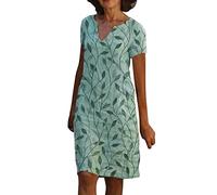 Xmiral Vestito Donna Elegnate Schiena Scoperta Corte Manica (M,b-Verde)